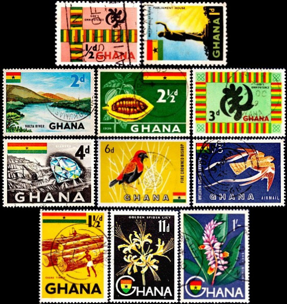 Гана 1959 год . Национальные символы , часть серии . Каталог 3,20 €. 